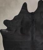 Solid Black Cowhide Rug #A30037
