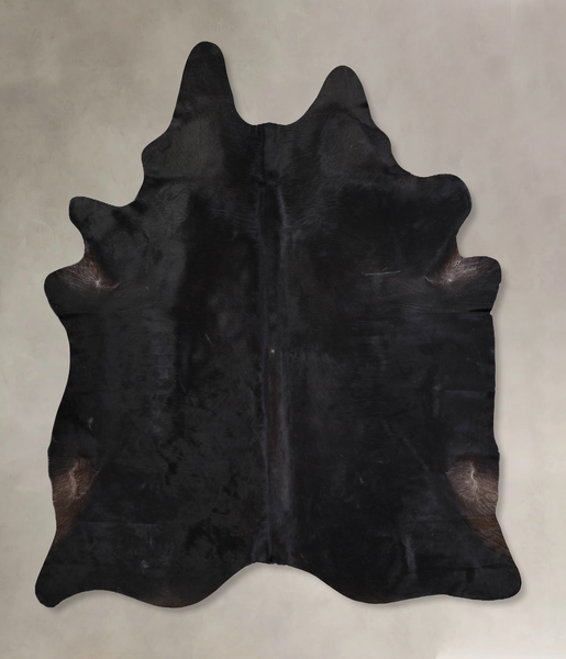 Solid Black Cowhide Rug #A30047