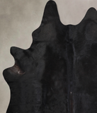 Solid Black Cowhide Rug #A30047