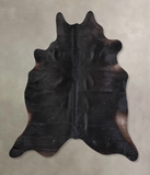 Solid Black Cowhide Rug #A30056