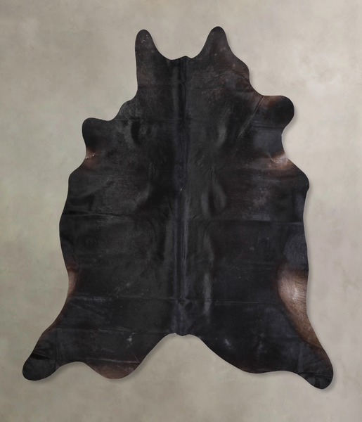 Solid Black Cowhide Rug #A30056