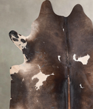 Chocolate and White Cowhide Rug #A30066
