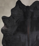 Solid Black Cowhide Rug #A30071