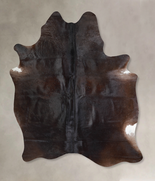 Solid Black Cowhide Rug #A30093