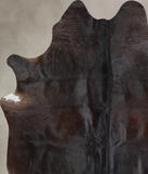Solid Black Cowhide Rug #A30093
