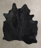 Solid Black Cowhide Rug #A30104