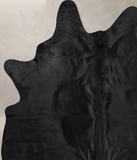 Solid Black Cowhide Rug #A30104