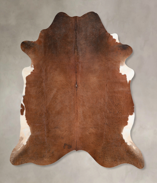 Solid Brown Cowhide Rug #A30112