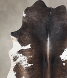 Chocolate and White Cowhide Rug #A30139