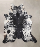 Salt and Pepper Black Cowhide Rug #A30213