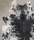 Salt and Pepper Black Cowhide Rug #A30213