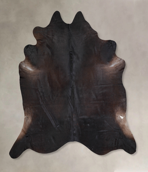 Solid Black Cowhide Rug #A30226