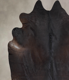 Solid Black Cowhide Rug #A30226