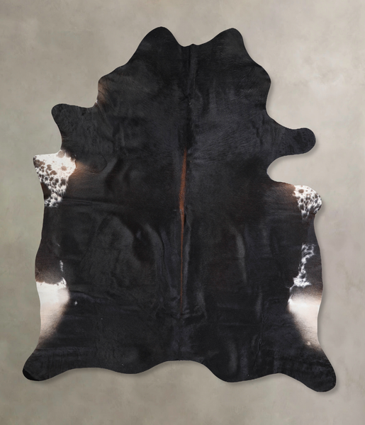 Solid Black Cowhide Rug #A30249