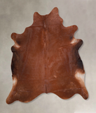 Solid Brown Cowhide Rug #A30324