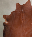 Solid Brown Cowhide Rug #A30324