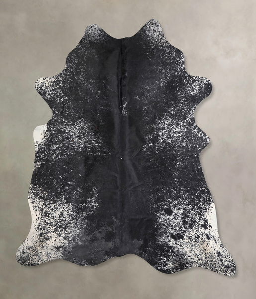 Salt and Pepper Black Cowhide Rug #A30341