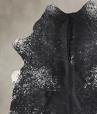 Salt and Pepper Black Cowhide Rug #A30341