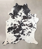 Salt and Pepper Black Cowhide Rug #A30357