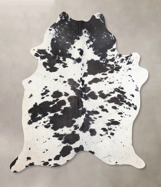Salt and Pepper Black Cowhide Rug #A30357