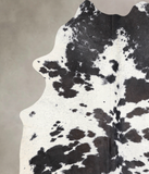 Salt and Pepper Black Cowhide Rug #A30357