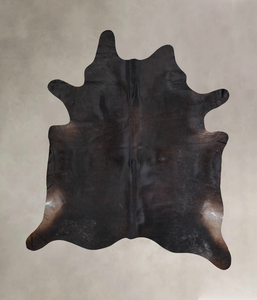 Solid Black Cowhide Rug #A30364
