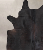 Solid Black Cowhide Rug #A30364