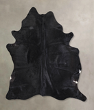 Solid Black Cowhide Rug #A30365