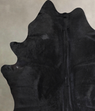 Solid Black Cowhide Rug #A30365