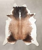 Chocolate and White Cowhide Rug #A30377