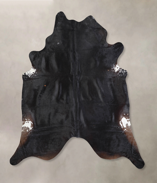 Solid Black Cowhide Rug #A30408
