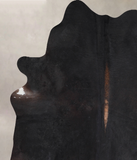 Solid Black Cowhide Rug #A30445