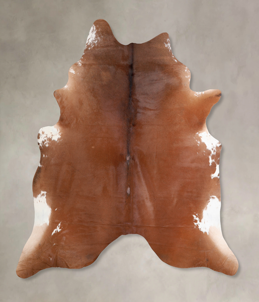 Solid Brown Cowhide Rug #A30456