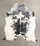 Salt and Pepper Black Cowhide Rug #A30491