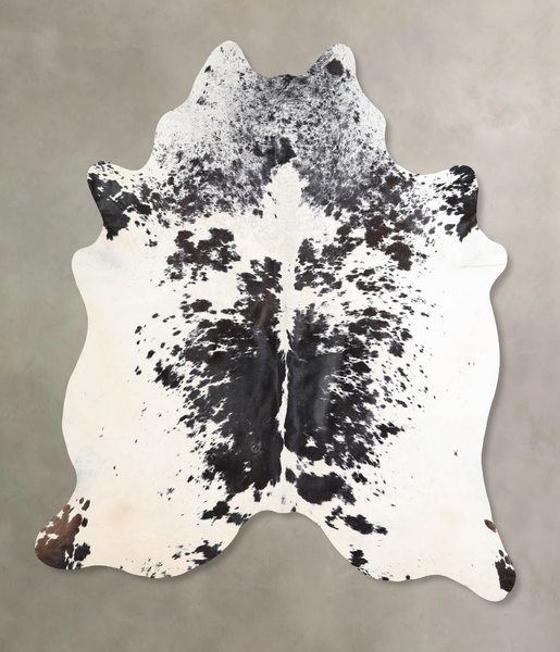 Salt and Pepper Black Cowhide Rug #A30491