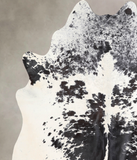 Salt and Pepper Black Cowhide Rug #A30491