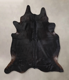Solid Black Cowhide Rug #A30503