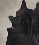 Solid Black Cowhide Rug #A30503