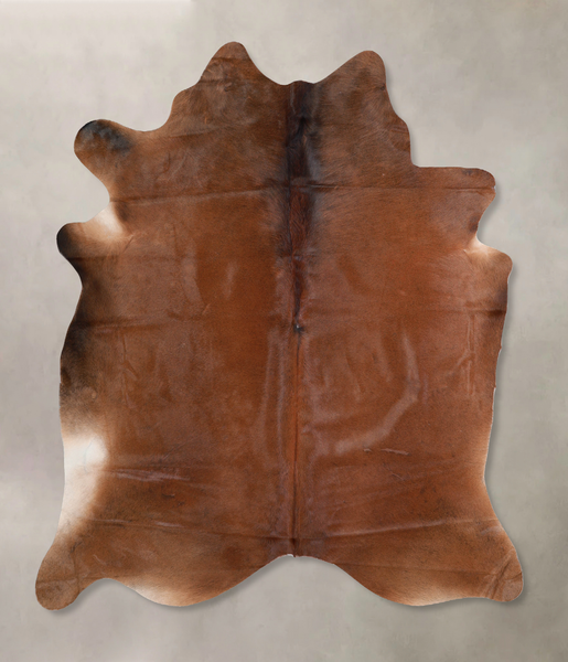 Solid Brown Cowhide Rug #A30523