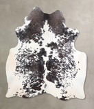 Salt and Pepper Black Cowhide Rug #A30564