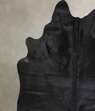 Solid Black Cowhide Rug #A30572
