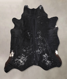 Salt and Pepper Black Cowhide Rug #A30585