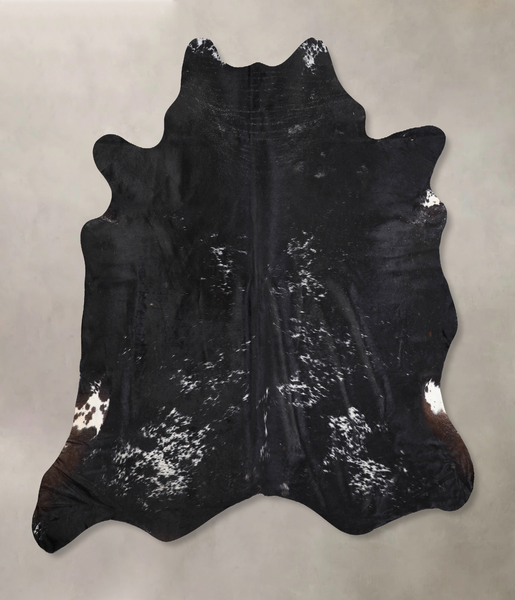 Salt and Pepper Black Cowhide Rug #A30585