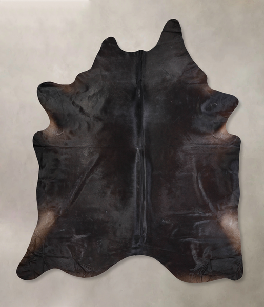 Solid Black Cowhide Rug #A30587