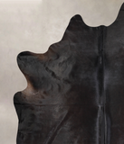 Solid Black Cowhide Rug #A30587