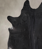 Solid Black Cowhide Rug #A30622