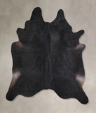 Solid Black Cowhide Rug #A30625
