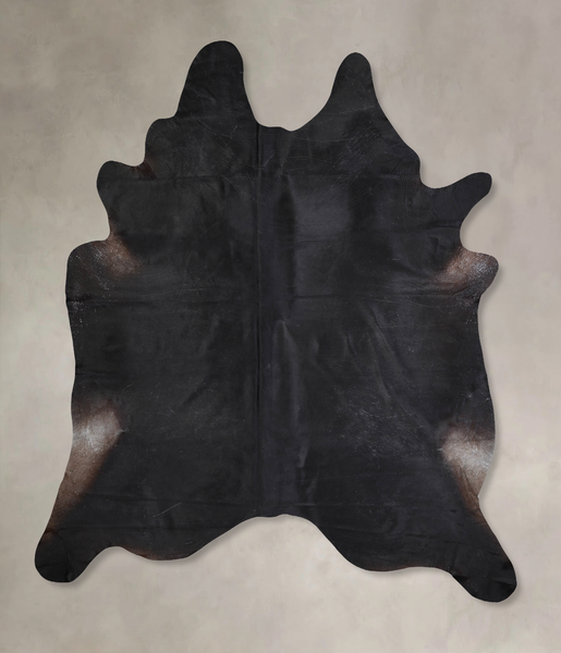 Solid Black Cowhide Rug #A30625