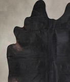 Solid Black Cowhide Rug #A30625