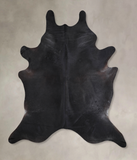 Solid Black Cowhide Rug #A30636